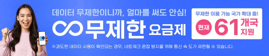 SIM카드 교체 없이 간편하게 여행하세요!